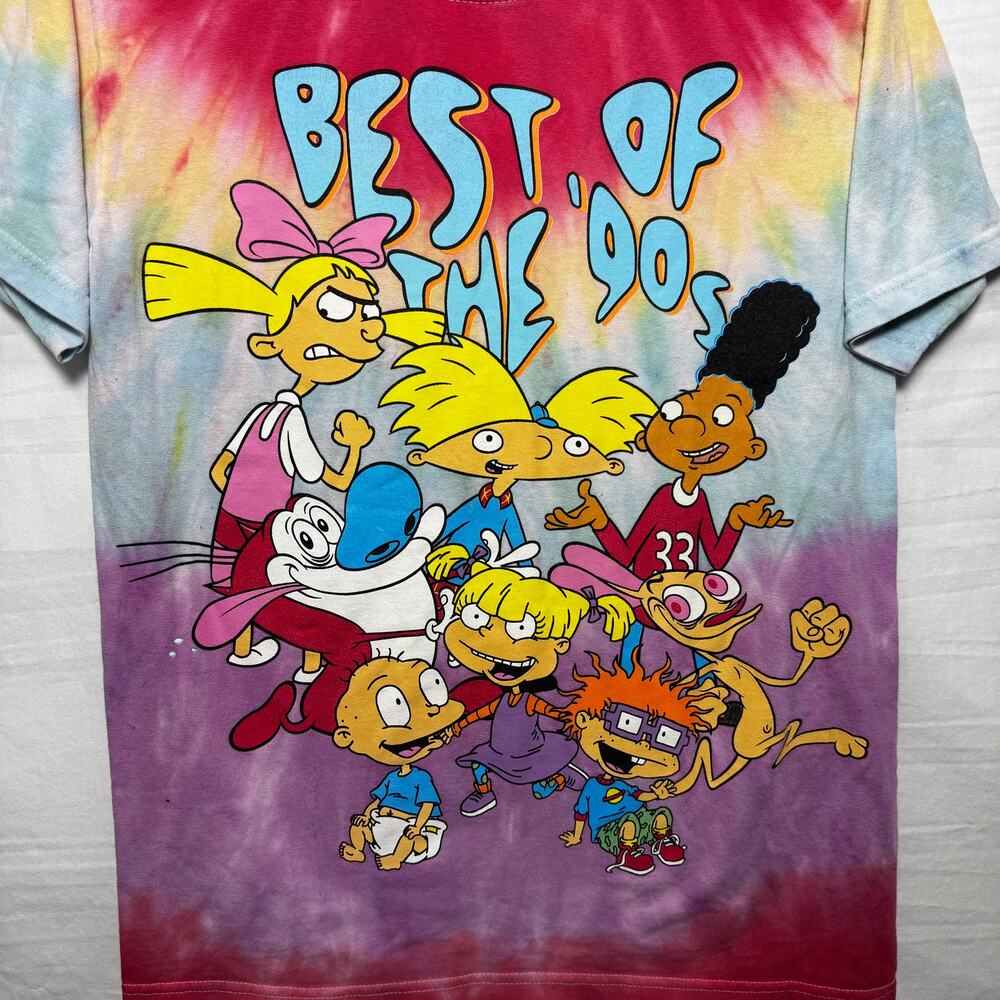 Nickelodeon 90s Cartoon Tie Dye Graphic Tee Small Cotton Unisex - Picture 3 of 6